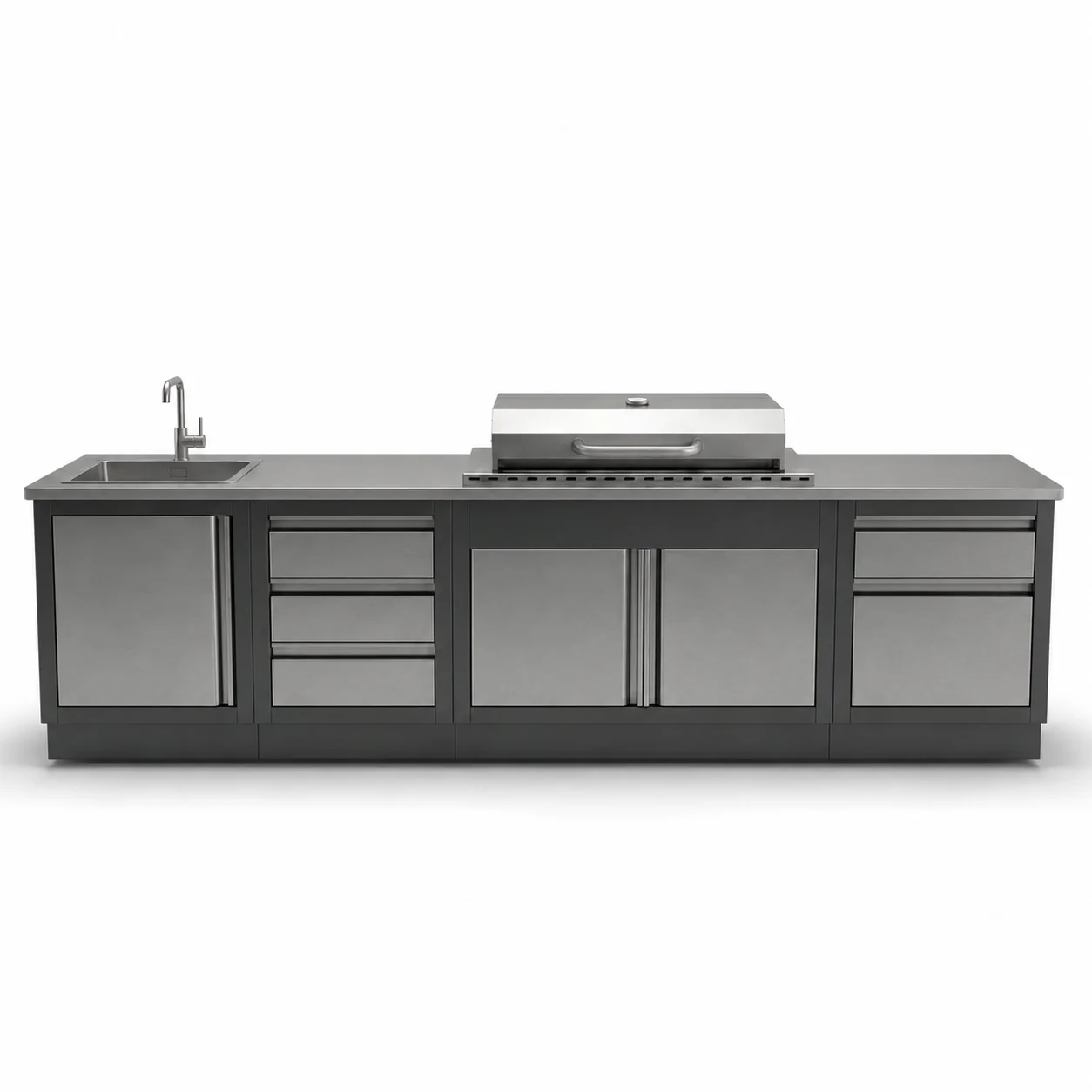 Гриль Кухня Modulyen 2.8м Blum — Серый Ral7021