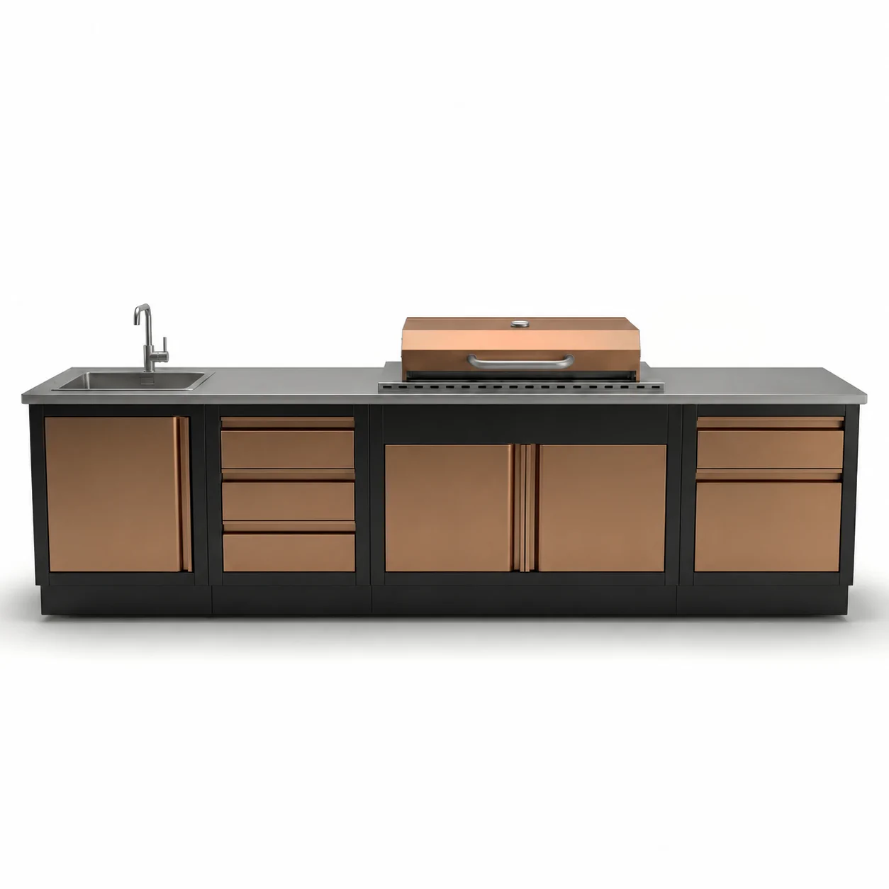 Гриль Кухня Modulyen 2.8м Blum — Чёрный / бронза
