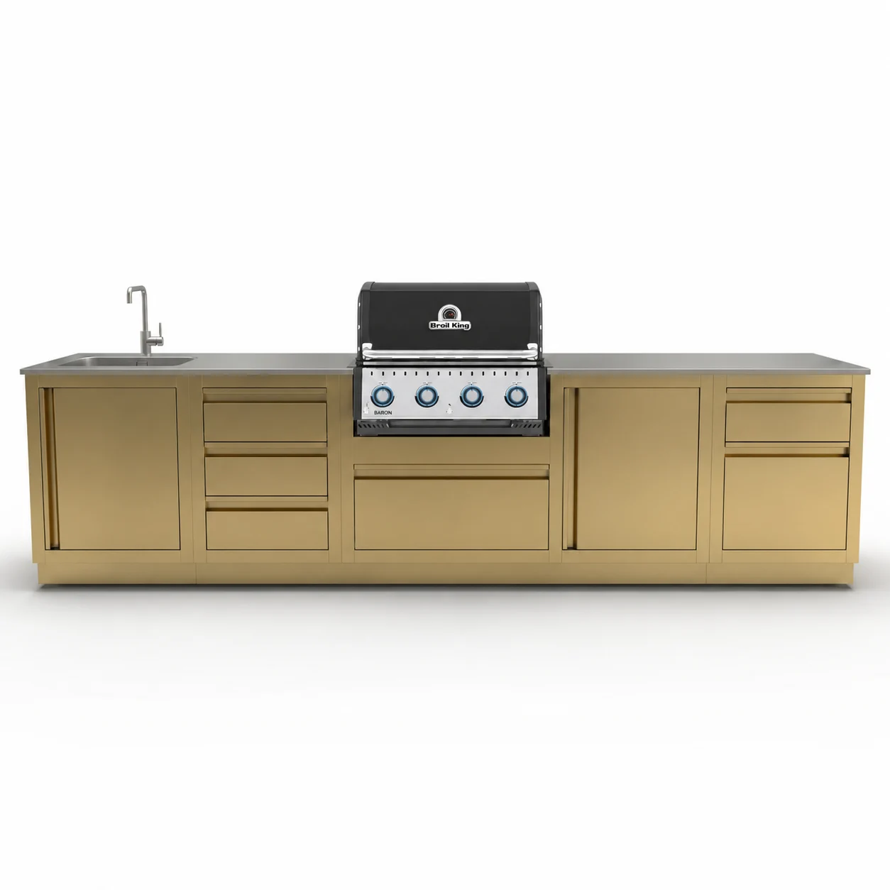 Гриль кухня Broil King Baron 420 3.3м Blum — Золото