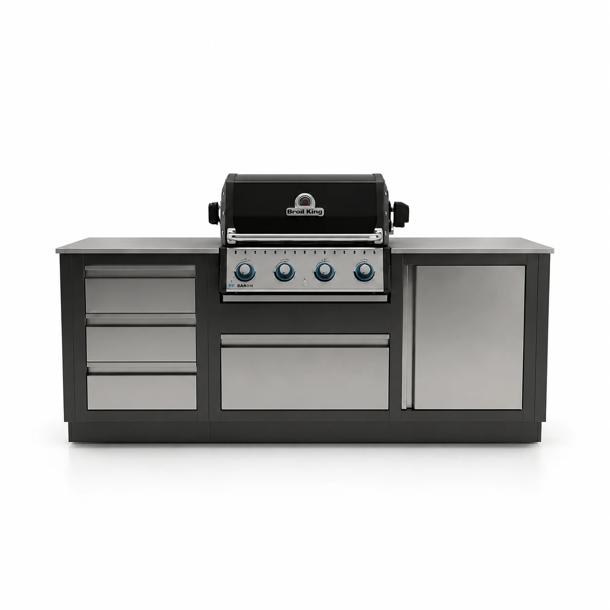 Гриль кухня Broil King Baron 420 2.1м Blum — Серый сатин