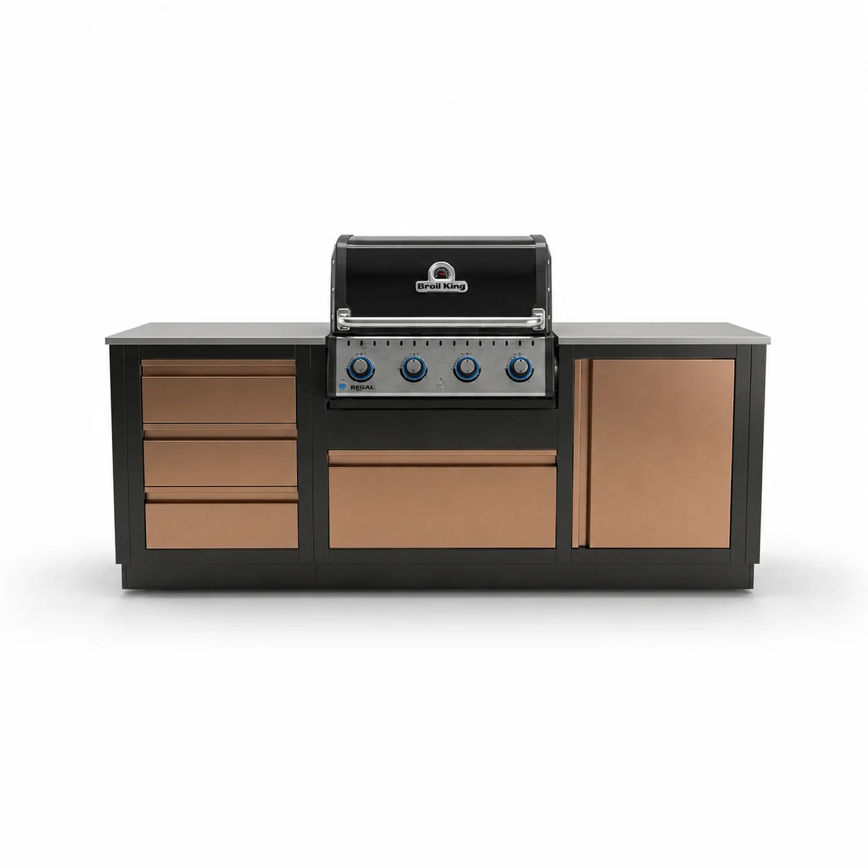 Гриль кухня Broil King Baron 420 2.1м Blum — Чёрный / бронза