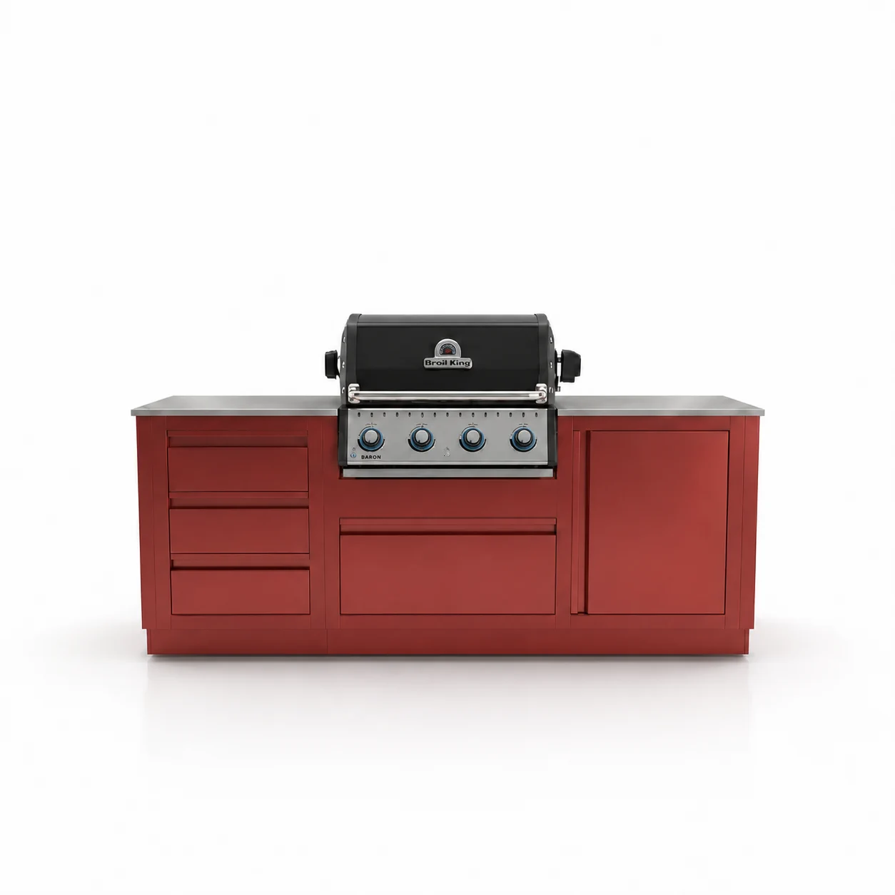Гриль кухня Broil King Baron 420 2.1м Blum — Красный